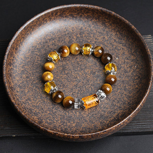 Buddha Stones Tiger Eye Bead Fortune Prosperity Bracelet Bracelet BS 1