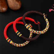 Buddha Stones Tibetan Handmade Multicolored Thread King Kong Knot Strength Braid String Bracelet Bracelet BS 1