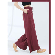 Buddha Stones Loose Cotton Drawstring Wide Leg Pants For Yoga Dance With Pockets Wide Leg Pants BS 25