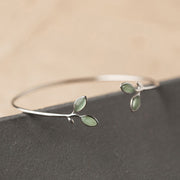 FREE Today: Eliminate Negativity Leaf Pattern Cat Eye Healing Cuff Bracelet Bangle