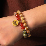 Buddha Stones Tibetan Picture Jasper Positive Lotus Bracelet Set (Extra 35% Off | USE CODE: FS35) - image 4