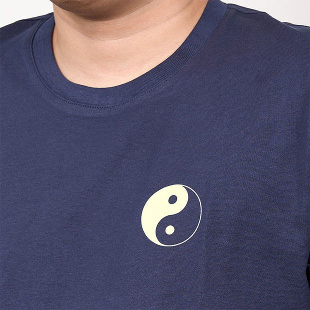 Buddha Stones Men's Summer Round Neck Short Sleeve Yin Yang Cotton T-Shirt Men's T-Shirts BS 2