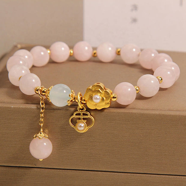 FREE Today: Promote Lucky Energy Pink Crystal Flower Bracelet FREE FREE 1