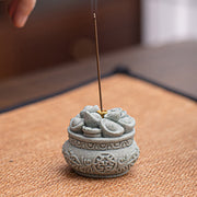 Buddha Stones Chinese Character Fu Ingots Healing Incense Burner Desk Decoration Incense Burner BS 3