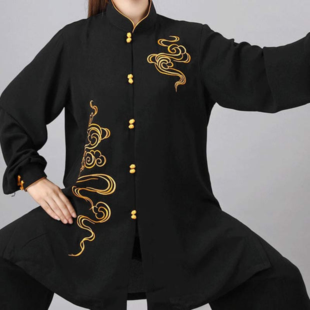 Buddha Stones Auspicious Clouds Embroidery Meditation Prayer Spiritual Zen Tai Chi Qigong Practice Unisex Clothing Set (Extra 30% Off | USE CODE: FS30) - image 18
