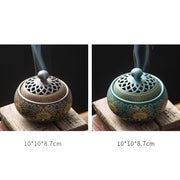 Buddha Stones Tibetan Floral Pattern Ceramic Blessing Incense Burner Decoration (Extra 35% Off | USE CODE: FS35) - image 3