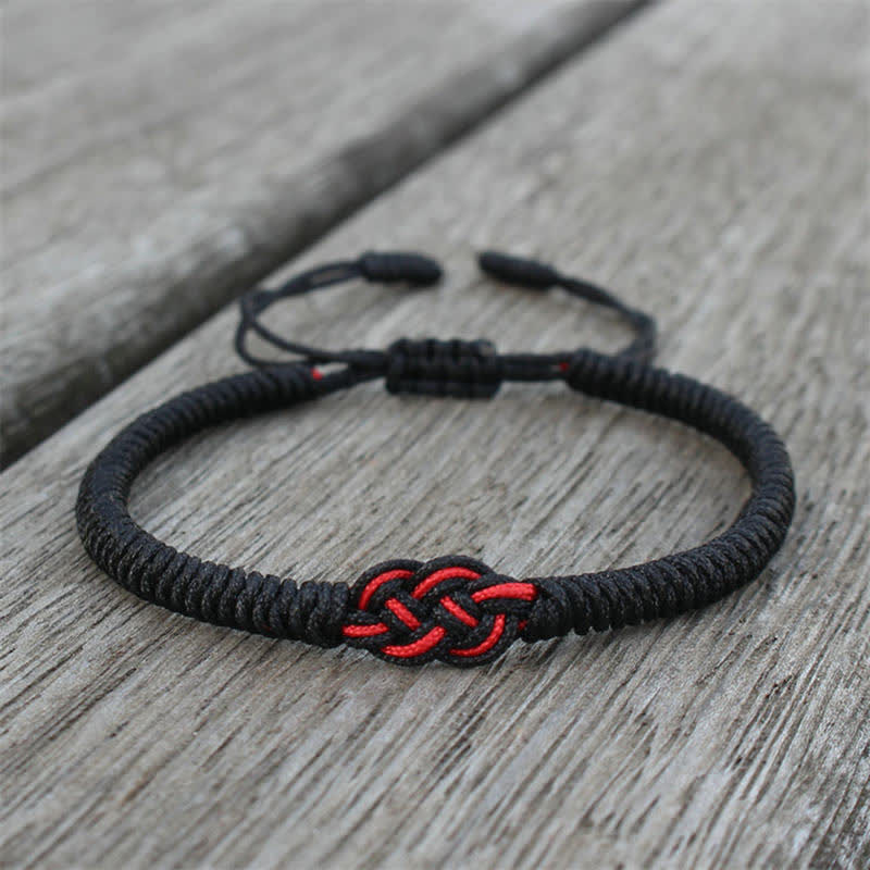 Buddha Stones 2Pcs Tibetan Luck Chinese Knot Protection String Bracele ...
