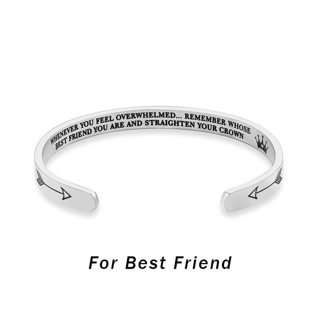 Buddha Stones Inspirational Bracelets Personalized Gift for Her Him Engraved Mantra Cuff Bangle Crown Jewelry (Extra 40% Off | USE CODE: FS40) - For best-friend - image 7