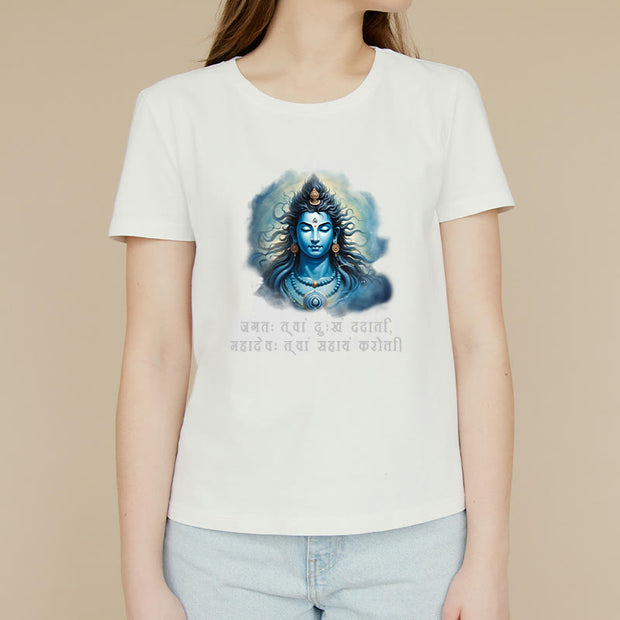 Buddha Stones Sanskrit Mahadev Comes To Your Aid Tee T-shirt T-Shirts BS 5