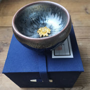 Buddha Stones 24K Gold Inlaid Sunflower Chinese Jianzhan Glaze Kiln Change Ceramic Teacup Tenmoku Kung Fu Tea Cup (Extra 35% Off | USE CODE: FS35) - Cup 8.3*4.8cm*90ml&Gift Box - image 14