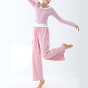 Buddha Stones Loose Cotton Drawstring Wide Leg Pants For Yoga Dance With Pockets Wide Leg Pants BS 10
