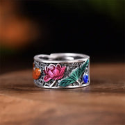 FREE Today: Courage And Perseverance Copper Lotus Heart Sutra Koi Fish Ring FREE FREE 1