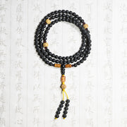 Buddha Stones Tibetan Mala Cypress Bodhi Seed Red Agate Healing Bracelet Mala Bracelet BS 6mm