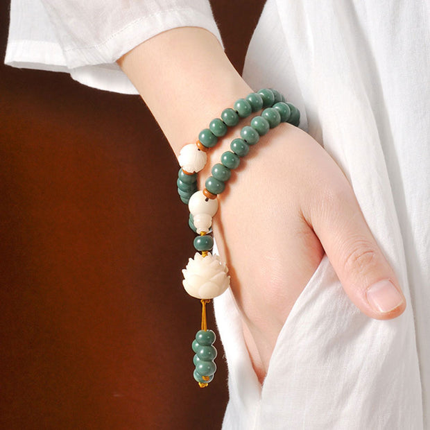 Buddha Stones Lotus Cyan Bodhi Seed Success Bracelet Bracelet BS 2