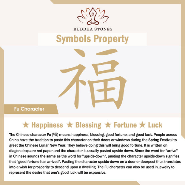 Buddha Stones Green Jade Flower Fu Character Charm Luck Bracelet Bracelet BS 11