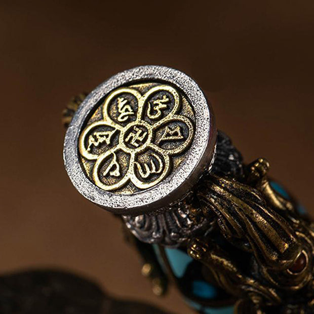 Buddha Stones Tibetan Nine-Eye Dzi Bead Turquoise Buddha Wealth Rotation Necklace (Extra 30% Off | USE CODE: FS30) - image 10