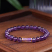 Buddha Stones Natural Amethyst Inner Peace And Healing Bracelet