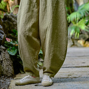 Buddha Stones Solid Color Loose Yoga Harem Pants With Pockets Harem Pants BS 2