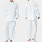 Buddha Stones Spiritual Zen Meditation Yoga Prayer Practice Cotton Linen Clothing Men's Set