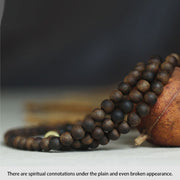 Buddha Stones 999 Gold Tarakan 108 Mala Beads Agarwood Amber Ward Off Evil Spirits Bracelet Mala Bracelet BS 15