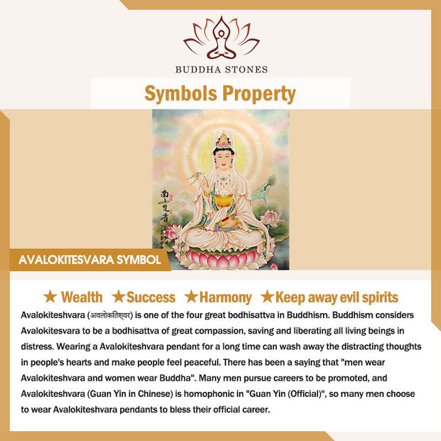 Buddha Stones Avalokitesvara Buddha Liuli Harmony Necklace