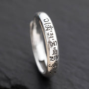 Buddha Stones 990 Sterling Silver Six True Words Om Mani Padme Hum Love Peace Ring (Extra 35% Off | USE CODE: FS35) - image 21