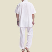 Buddha Stones Spiritual Zen Meditation Prayer Practice Cotton Linen Clothing Men's Set