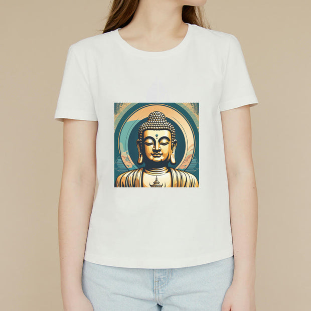Buddha Stones Aura Golden Buddha Tee T-shirt T-Shirts BS 3