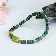 Buddha Stones Natural Green Jade Topaz Luck Bracelet Bracelet BS 3