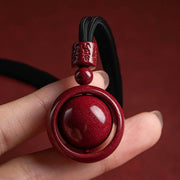 Buddha Stones Cinnabar Om Mani Padme Hum PiXiu Blessing Lucky Bead Necklace Pendant Necklaces & Pendants BS 16