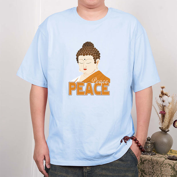 Buddha Stones Close Eyes Peace Buddha Tee T-shirt T-Shirts BS 17