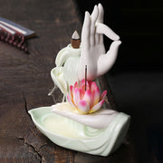 Buddha StonesTibetan Lotus Blessing Incense Burner Decoration (Extra 30% Off | USE CODE: FS30) - image 3