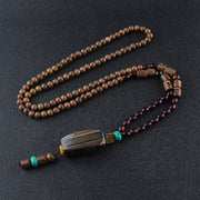 Buddha Stones Tibetan Wenge Wood Bodhi Seed Agate Balance Peace Necklace Pendant (Extra 40% Off | USE CODE: FS40) - Wenge Wood&Random Wooden Bead - image 16