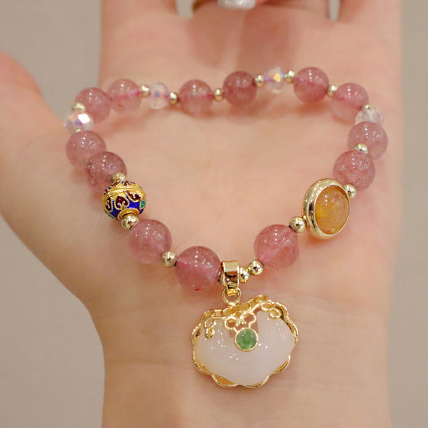 FREE Today: Blessing You With Good Luck Protection Lock Charm Crystal Bracelet