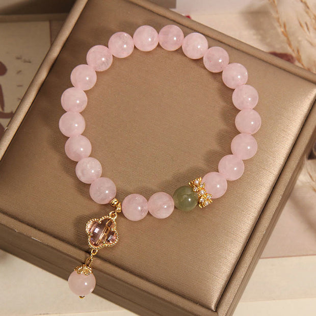 FREE Today: Nourishing Energy Pink Crystal Four Leaf Clover Bracelet FREE FREE 7