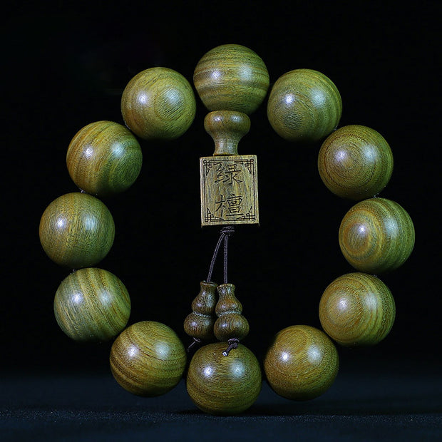 Buddha Stones Tibetan Green Sandalwood Cure Bracelet Bracelet BS 3