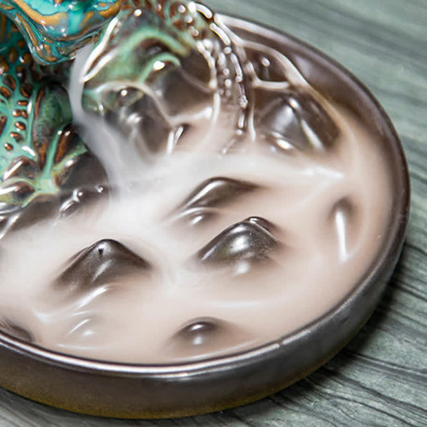 Dragon Pattern Ceramic Backflow Smoke Fountain Incense Burner Decoration (Extra 35% Off | USE CODE: FS35) - image 8