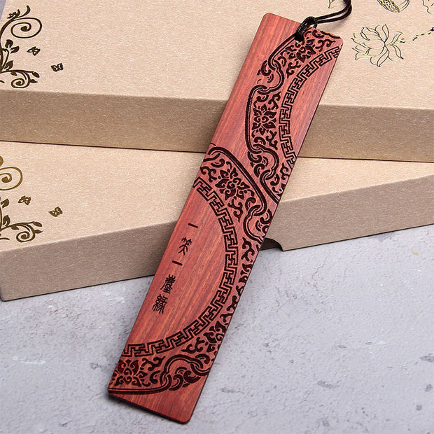 Buddha Stones Zen Enlightenment Quotes Ebony Wood Small Leaf Red Sandalwood Bookmarks With Gift Box (Extra 30% Off | USE CODE: FS30)