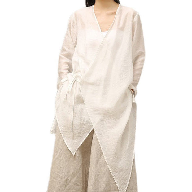 Buddha Stones Simple White Beige Pattern Meditation Spiritual Zen Practice Yoga Clothing Women's Clothes Clothes BS 7