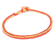 Buddha Stones Two-Color Rope Handcrafted Eight Thread Peace Knot Bracelet (Extra 30% Off | USE CODE: FS30) - Red Gold(Wrist Circumference 17cm) - image 1