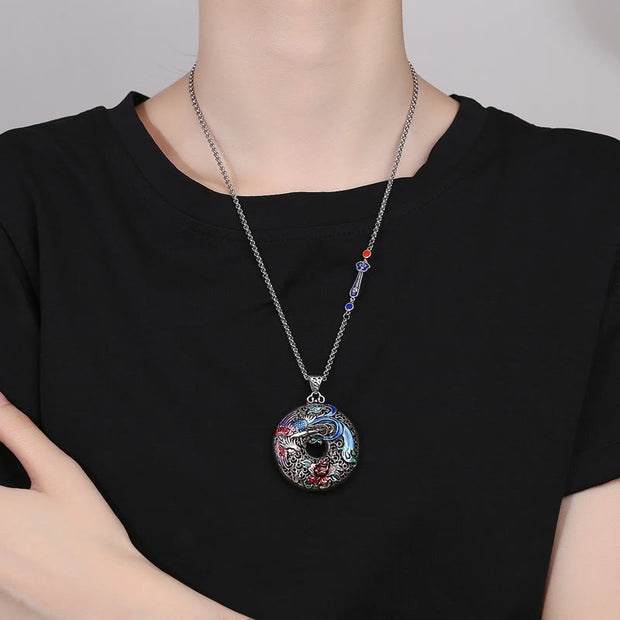 Buddha Stones Phoenix Peony Flower Luck Protection Necklace Pendant (Extra 30% Off | USE CODE: FS30) - image 3