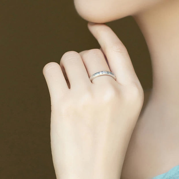 Buddha Stones 990 Sterling Silver Six True Words Om Mani Padme Hum Love Peace Ring (Extra 35% Off | USE CODE: FS35) - image 8