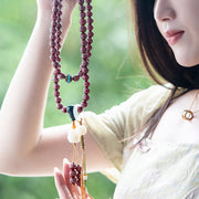 Buddha Stones Red Bodhi Seed Om Mani Padme Hum Lotus Engraved Harmony Bracelet (Extra 30% Off | USE CODE: FS30) - image 9