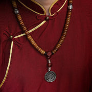 Buddha Stones Tibetan 108 Mala Beads Yak Bone Dzi Bead PiXiu Nine Palaces Eight Diagrams Balance Bracelet
