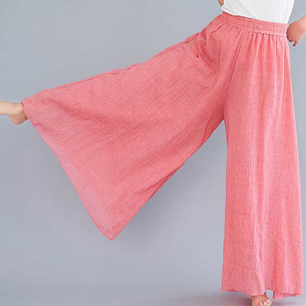 Buddha Stones Women Casual Loose Cotton Linen Wide Leg Pants For Yoga Dance Wide Leg Pants BS 18
