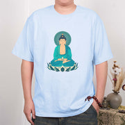 Buddha Stones Lotus Meditation Buddha Tee T-shirt T-Shirts BS 8