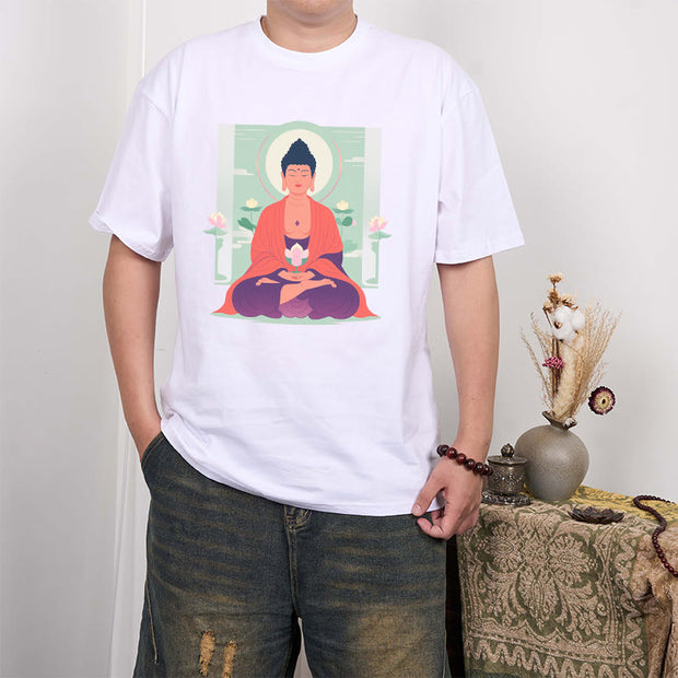 Buddha Stones Lotus Meditation Buddha Tee T-shirt T-Shirts BS 2