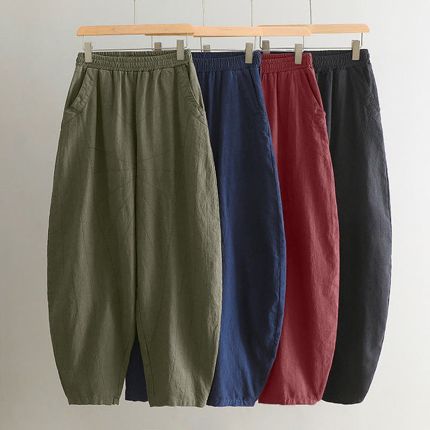 Buddha Stones Solid Color Loose Yoga Harem Pants With Pockets Harem Pants BS 50
