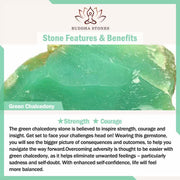 Buddha Stones 925 Sterling Silver Green Chalcedony Bell Strength Bracelet Bangle