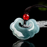 Buddha Stones Natural Green Jade Chinese Lock Charm Luck Necklace Pendant Necklaces & Pendants BS 2